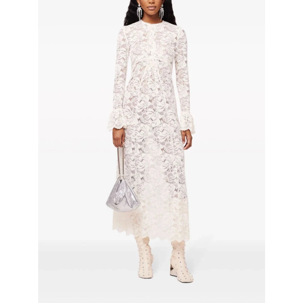 Paco Rabanne Ivory Lange Jurk White Dames