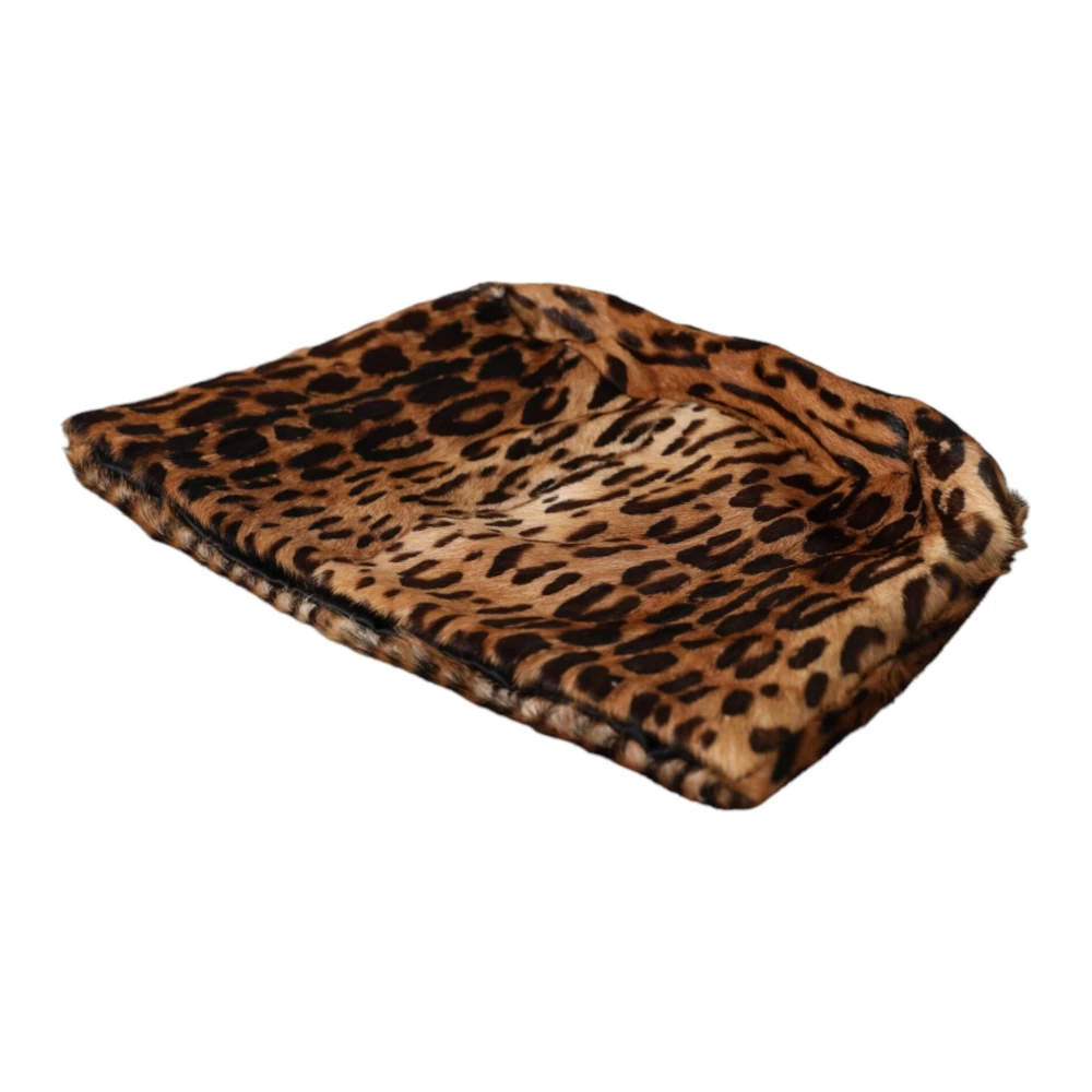 Dolce & Gabbana Luipaard Emmer Hoed Bruin Leer Brown Dames