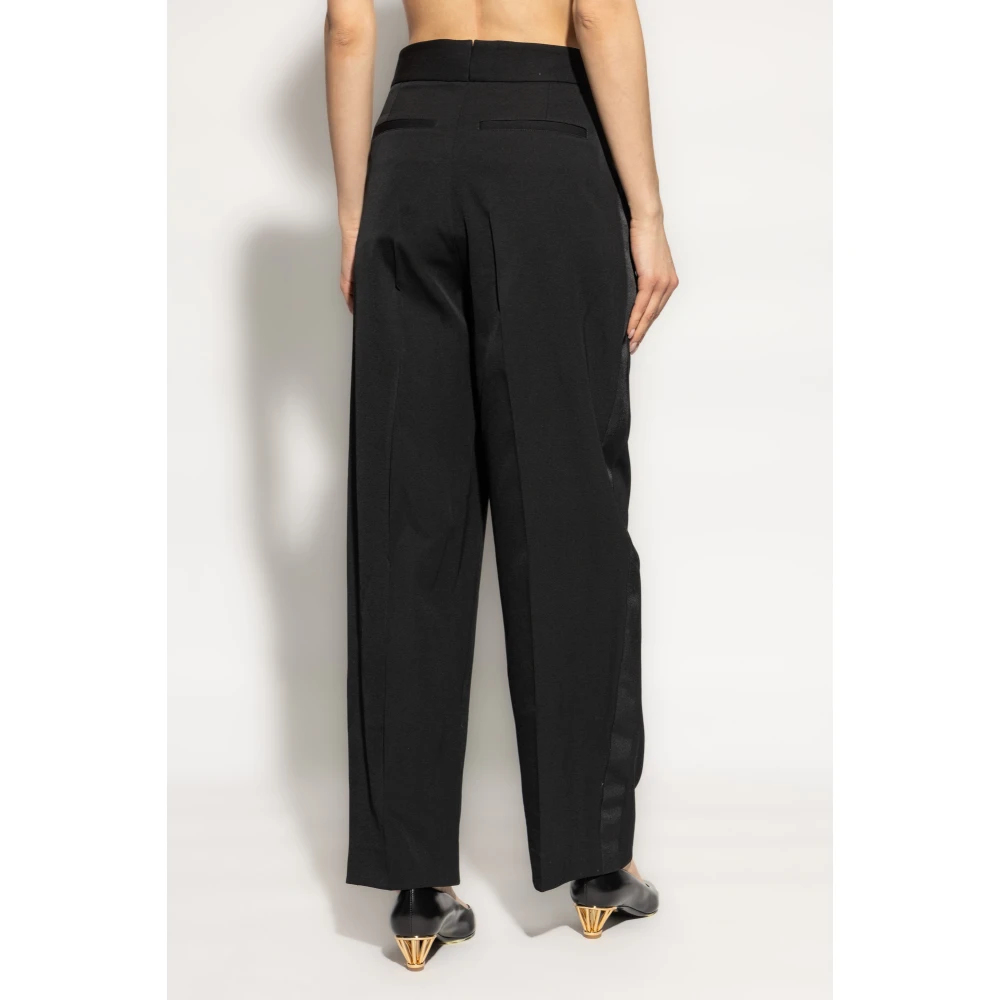 JW Anderson Wollen broek met vouw Black Dames