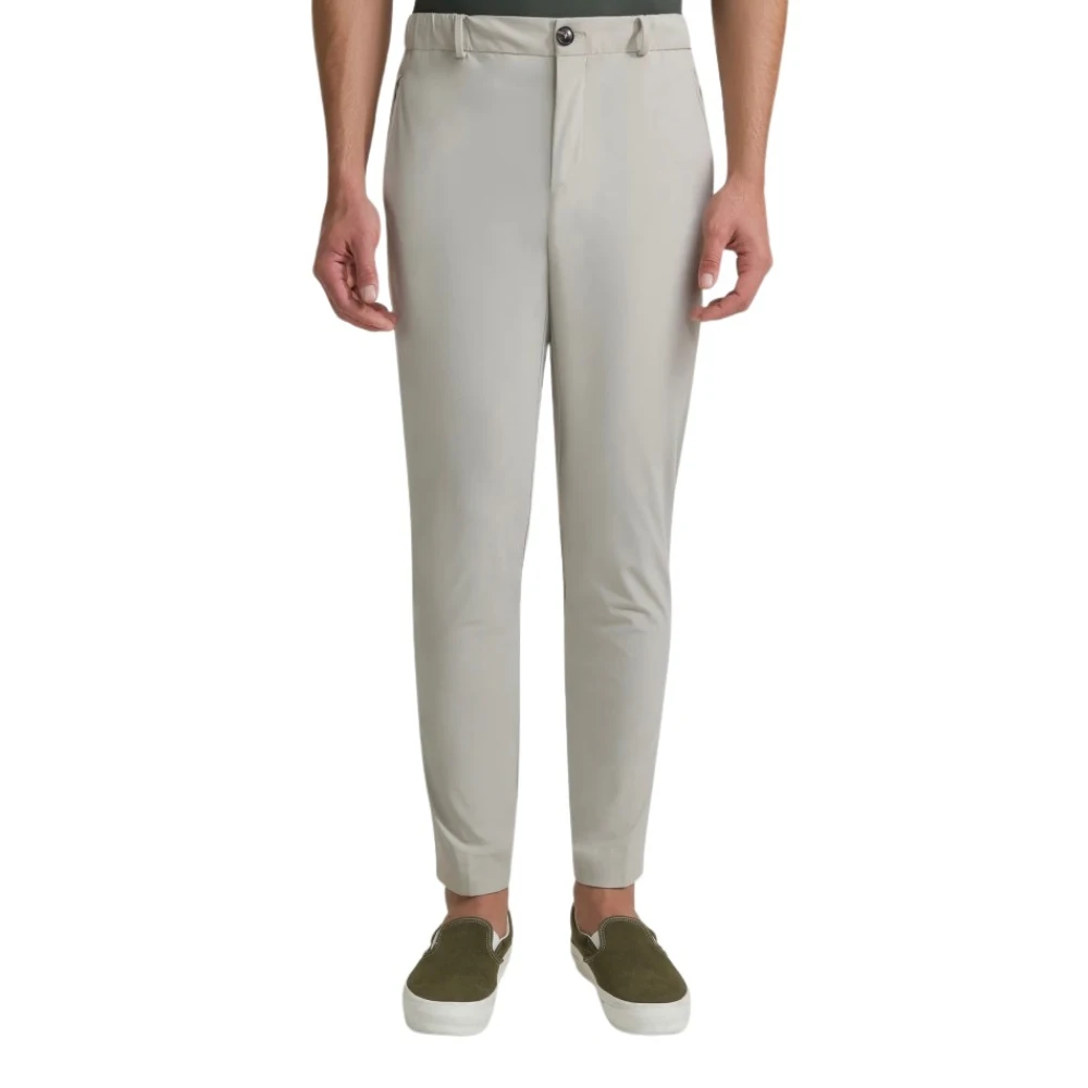 RRD Slim Fit Chino Broek met Omslag White Heren