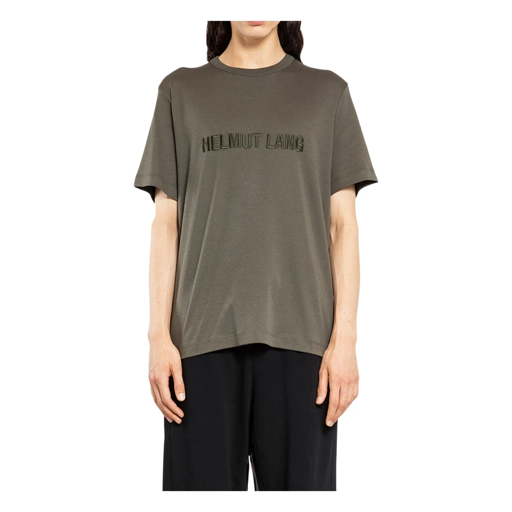 Helmut Lang Geborduurd Logo T-shirt Green Heren