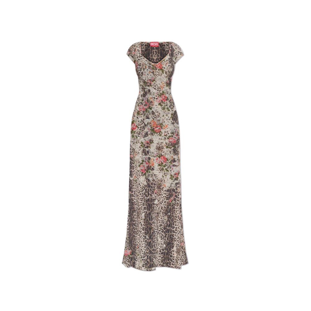 Diesel Jurk met ruwe afwerking D-Floretta Multicolor Dames