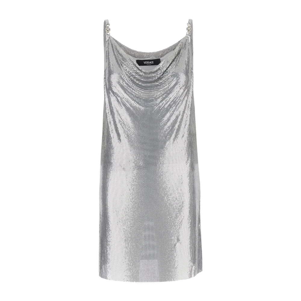 Versace Metalen Mesh Jurk in Grijs Gray Dames