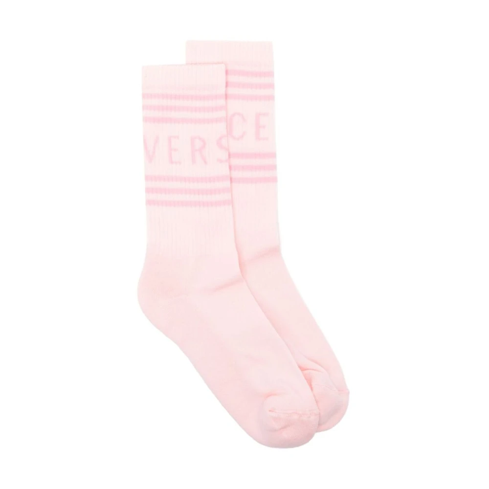 Versace Roze Katoenmix Enkelhoge Sokken Pink Dames