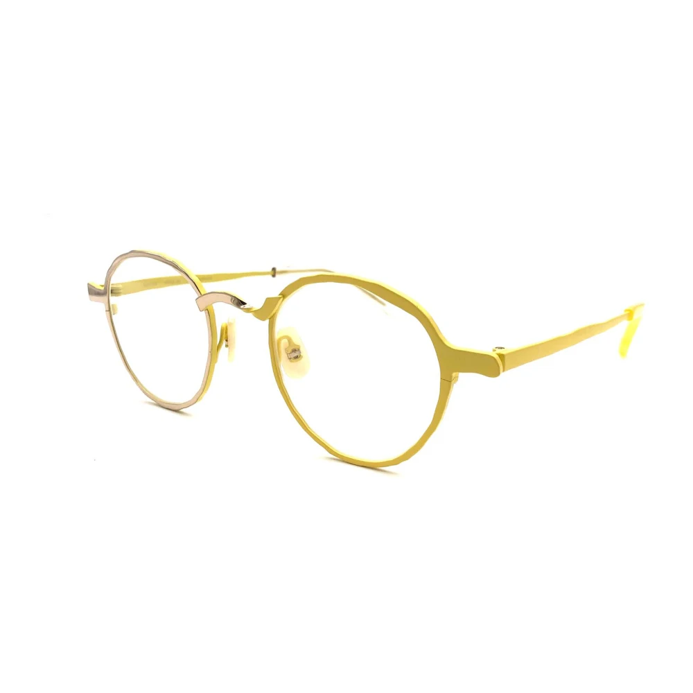 Masahiromaruyama Women's Yellow Metallic Optical Frames For