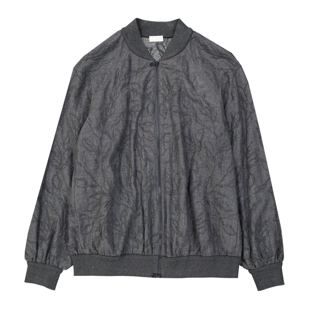 BRUNELLO CUCINELLI Grijze Wollen Jas Stijlvol Gezellig Gray Dames