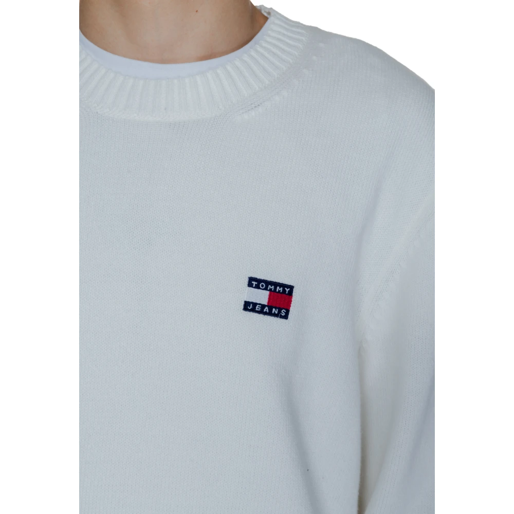 Tommy Jeans Mannen Badge Trui Herfst Winter Collectie White Heren