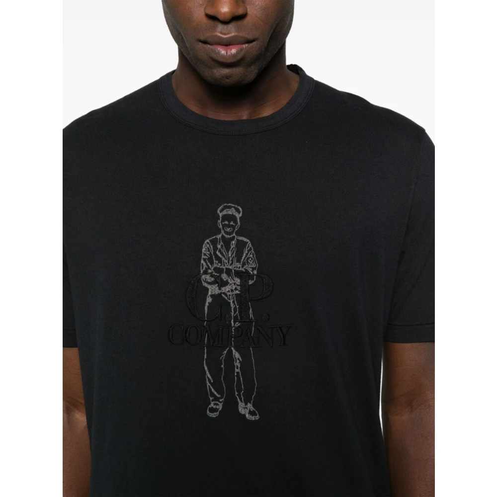 C.P. Company Blauw Katoenen T-Shirt Blue Heren