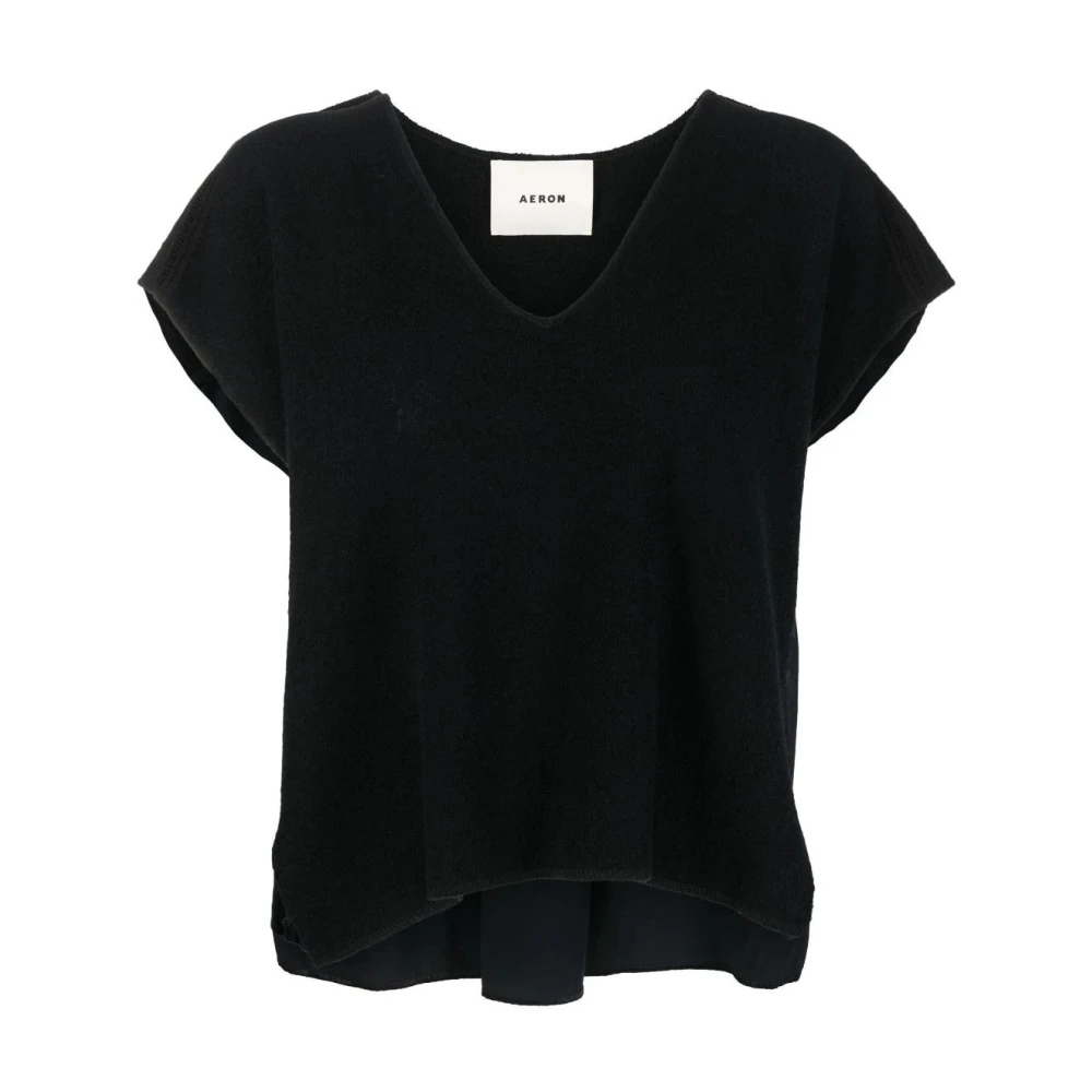 Aeron Black T-Shirts, Female, M, Casual Viscose Blouse