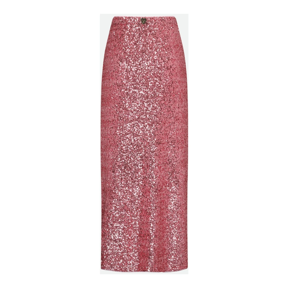 Twinset Roze Paillet Potlood Rok Pink Dames