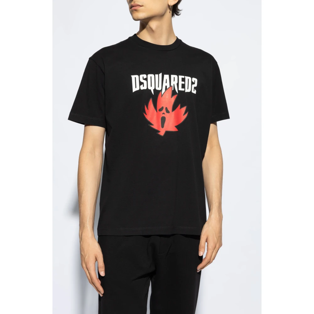 Dsquared2 T-shirt met logo Black Heren