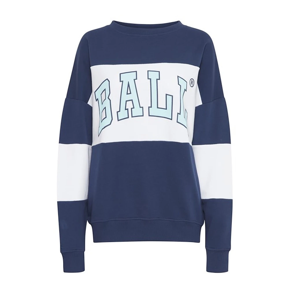 Ball Ocean Sweatshirt met Cool Front Print Blue Dames