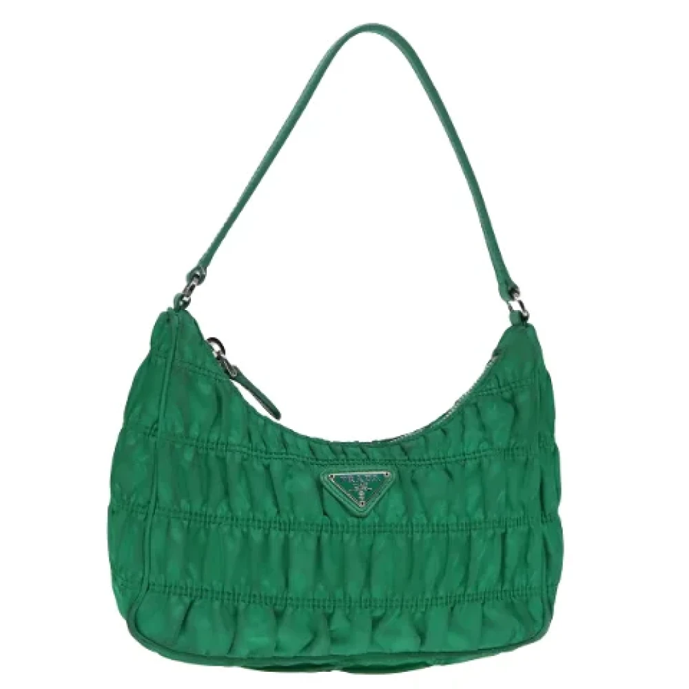 Prada Vintage Pre-owned Leather shoulder-bags Green Dames