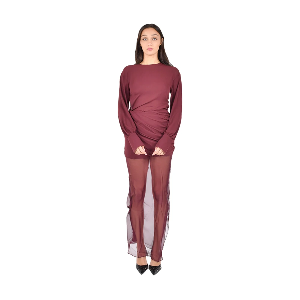 Nensi Dojaka Women's Red Draped Maxi Dress