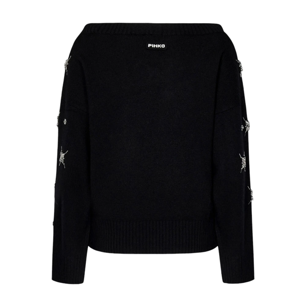 pinko Stijlvolle Gebreide Top Black Dames