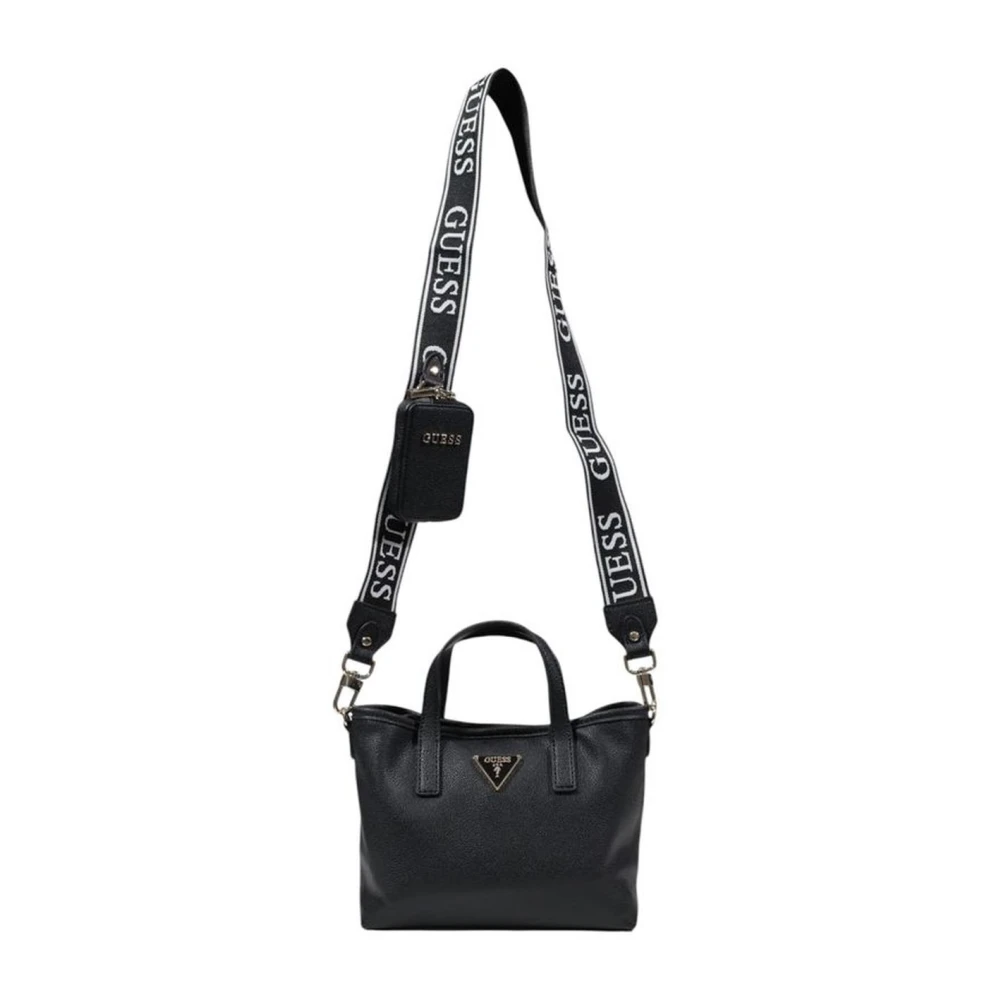 Guess Zwarte Polyurethaan Medium Handtas Black Dames