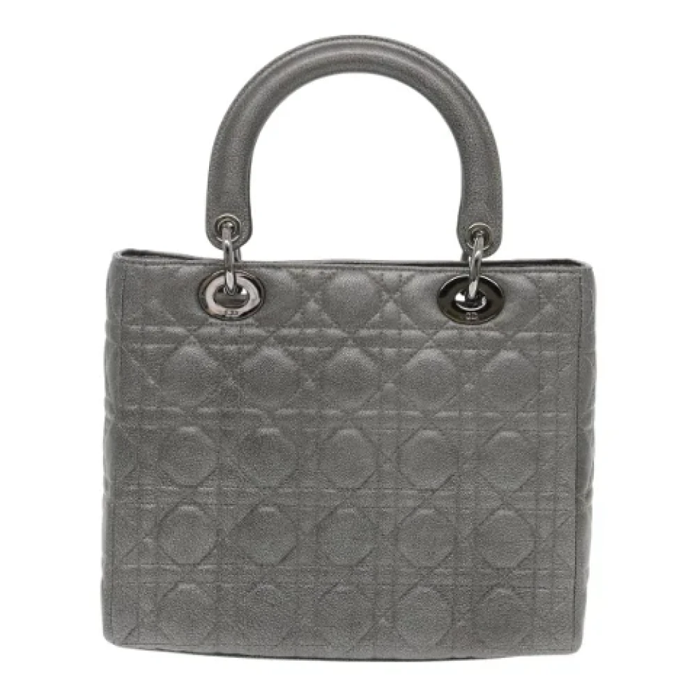 Dior Vintage Pre-owned Leather dior-bags Gray Dames
