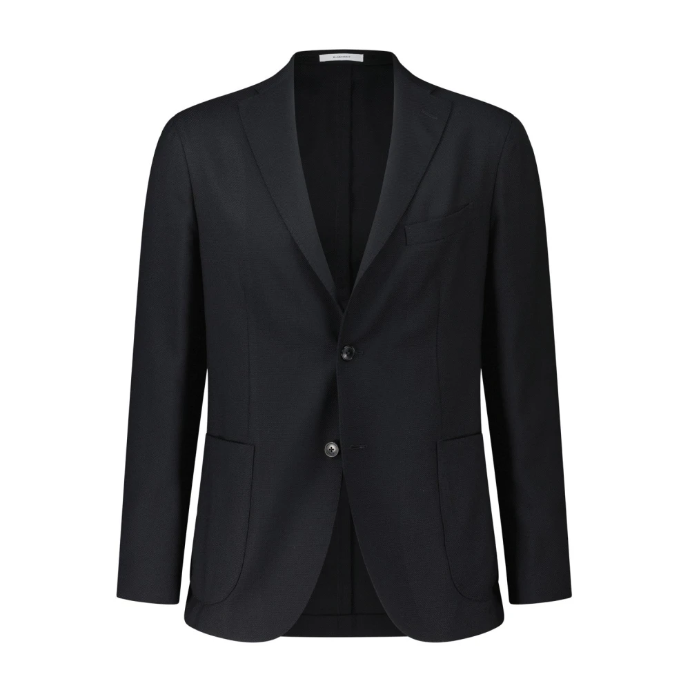 Boglioli Klassieke wollen blazer Black Heren