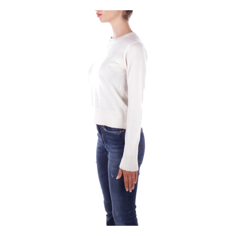 Guess Witte trui met logo op de voorkant White Dames