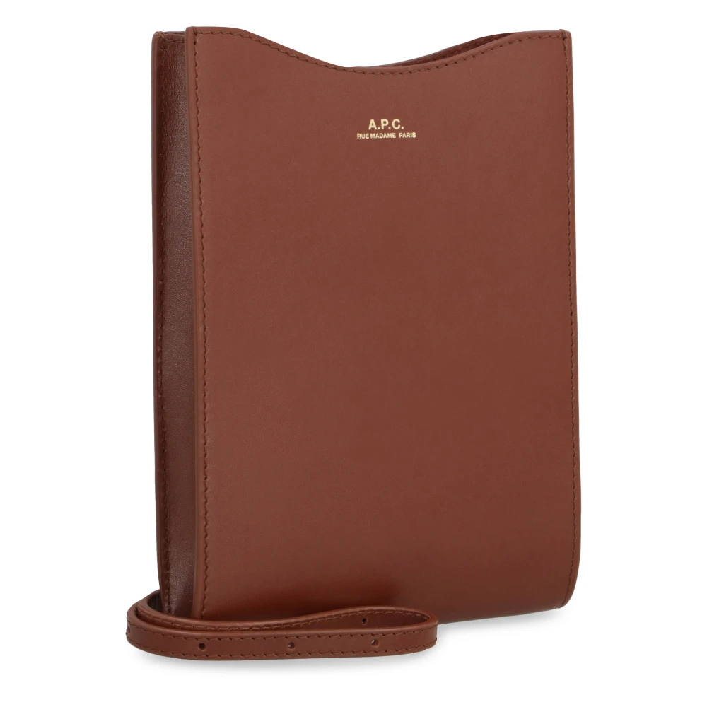 A.p.c. Leren Crossbody Tas met Verstelbare Band Brown Dames