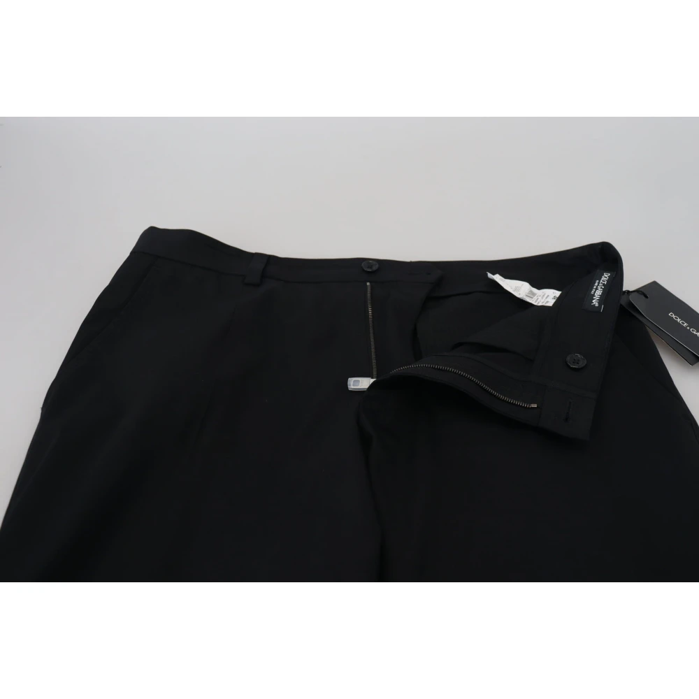 Dolce & Gabbana Zwarte Katoenen Formele Chinos Herenbroek Black Heren