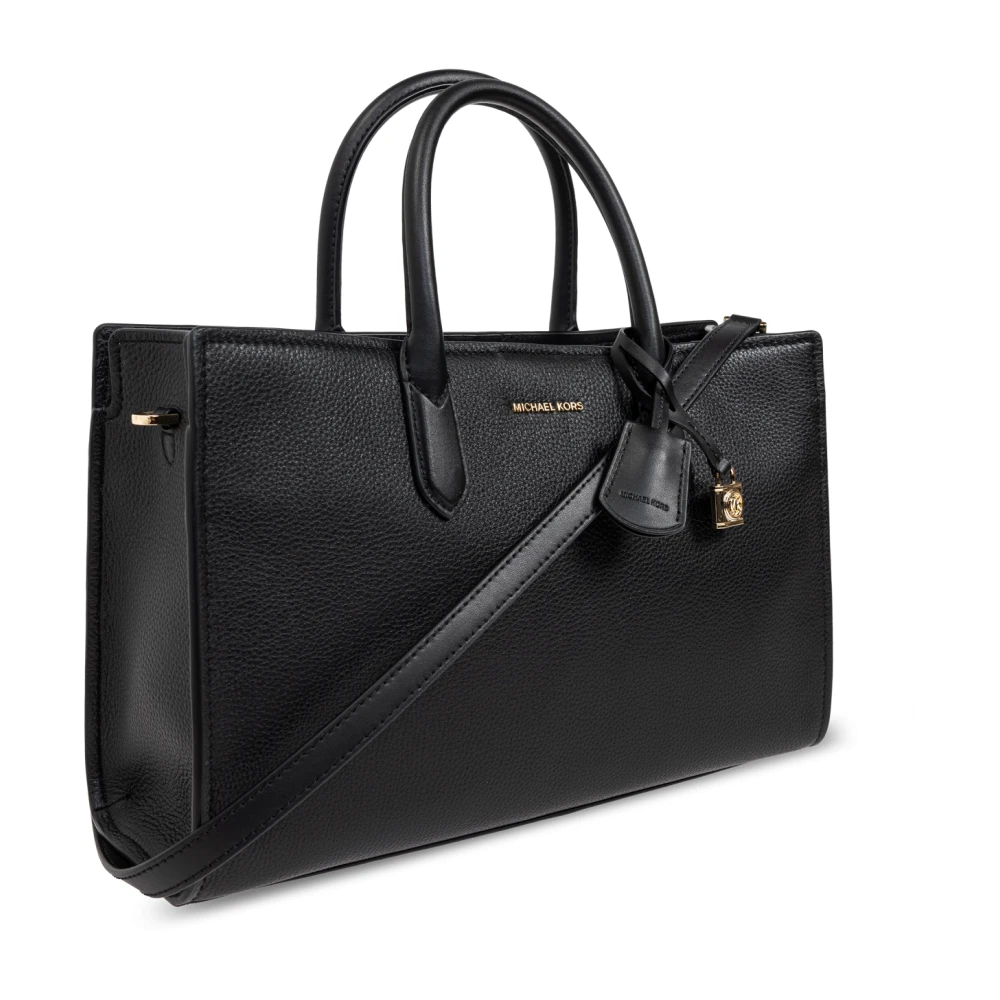 Michael Kors Scarlett Medium Leather Satchel Black Dames