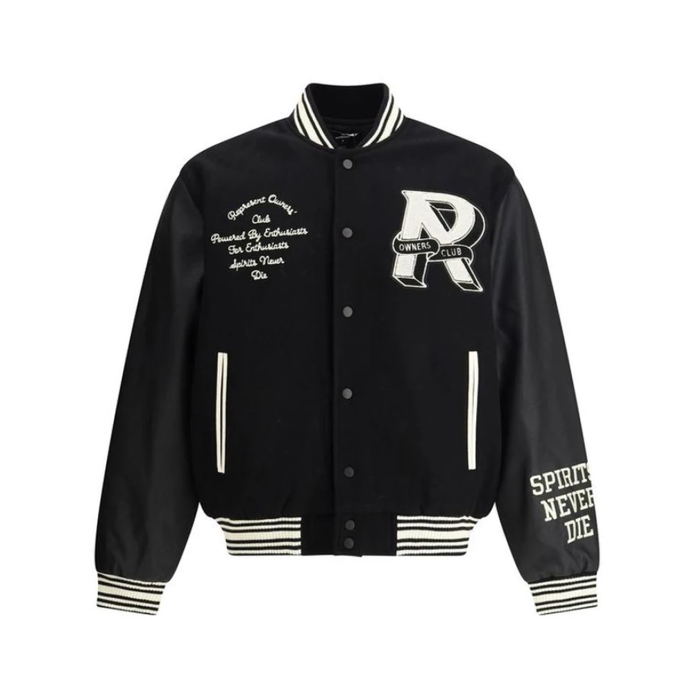 Represent Varsity Club Jacket met Drukknoopsluiting Black Heren