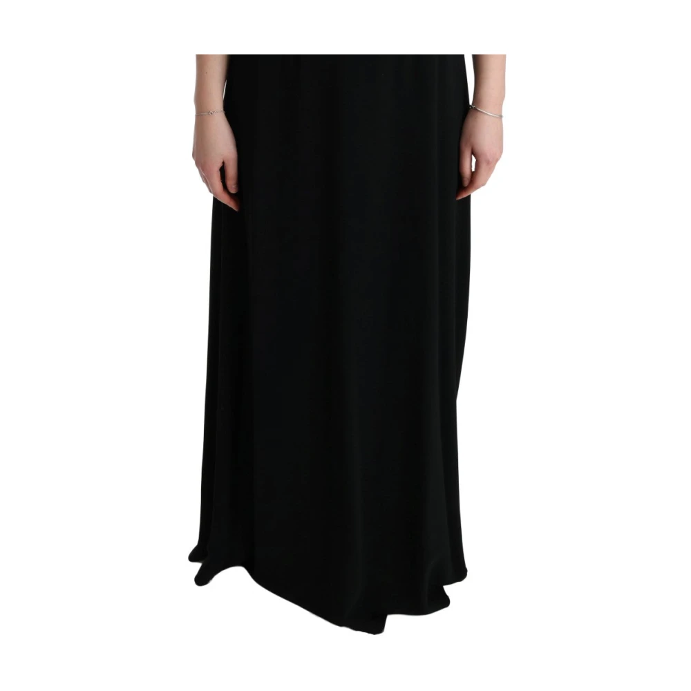 Dolce & Gabbana Zwart Bloemen Maxi Jurk Black Dames