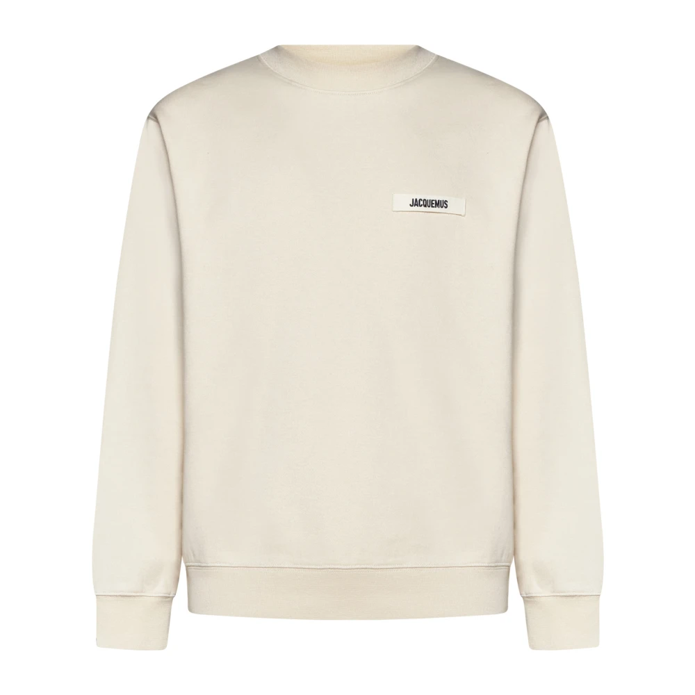 Jacquemus Beige Sweatshirts, Male, Xl, The Gros Grain Sweatshirt