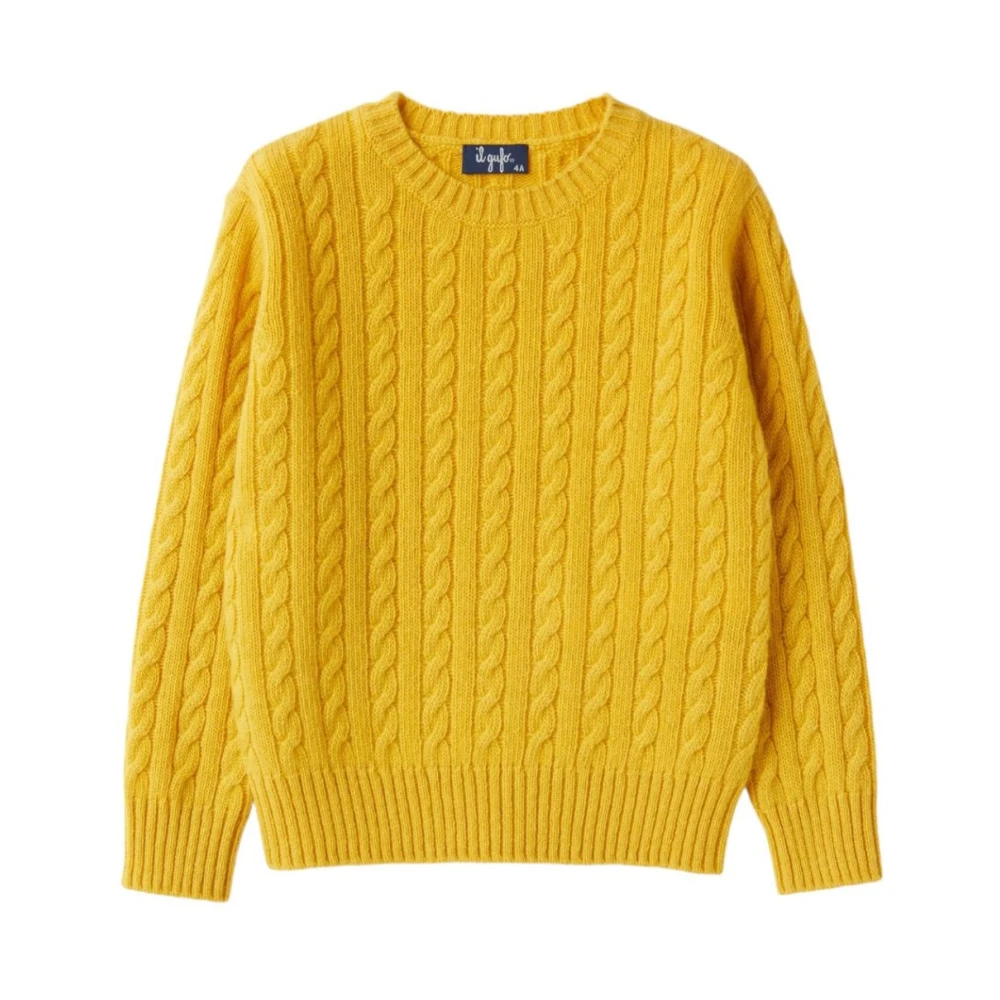 Il Gufo Yellow Kids Knitwear, Unisex, 6 Y, Merino Wool Jumper For Kids