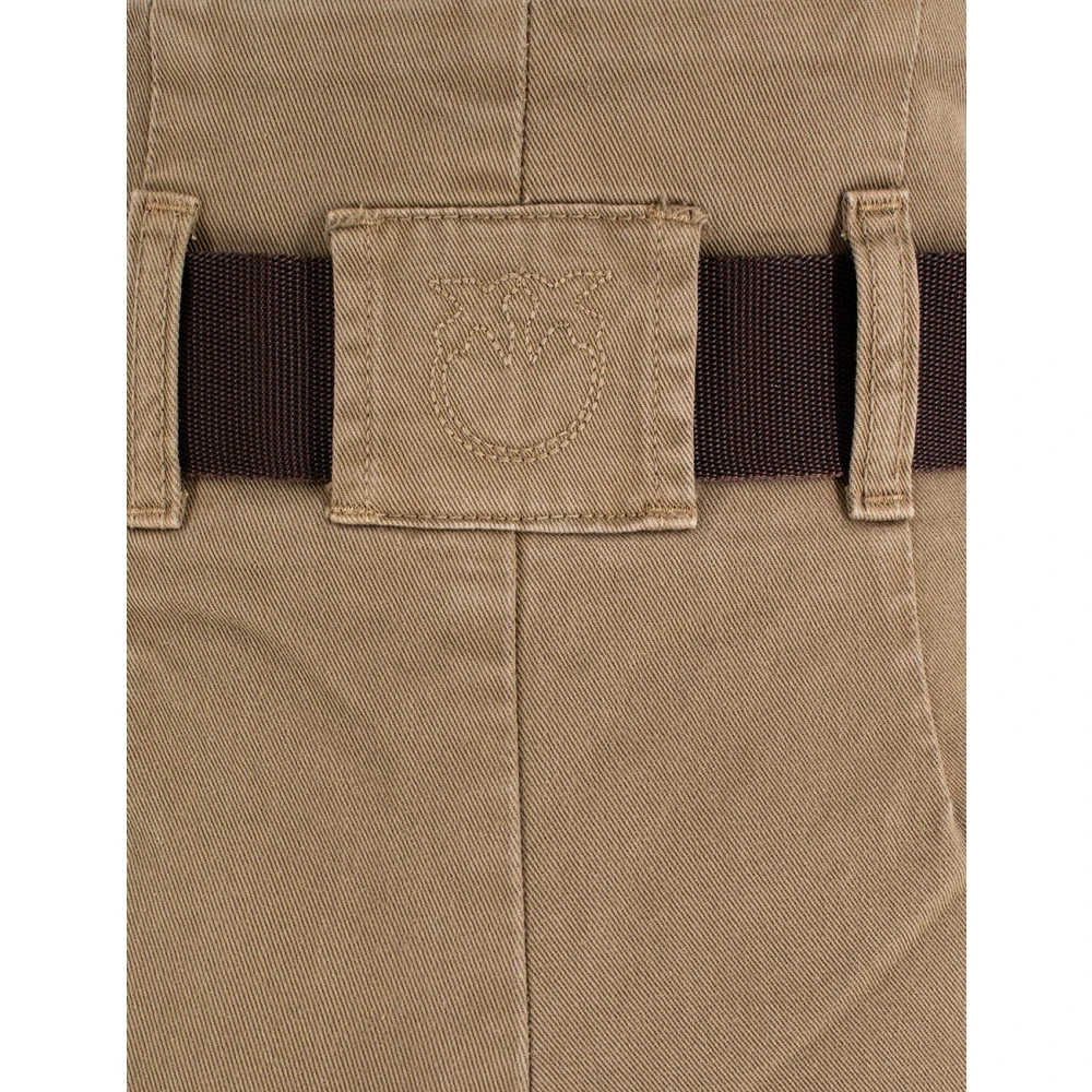 pinko Cargo Trend Hoge Taille Broek Brown Dames