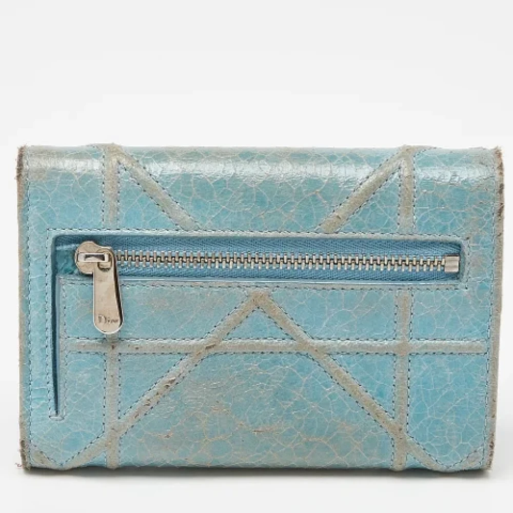 Dior Vintage Pre-owned Leather wallets Blue Dames