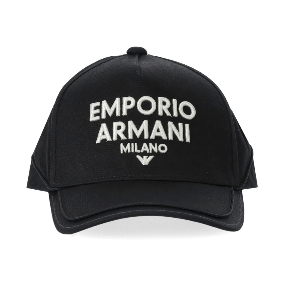 Emporio Armani Zwarte Baseballpet met Logo Black Heren