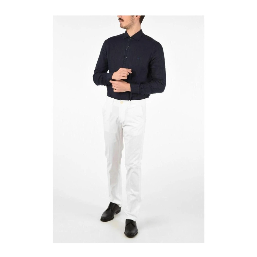 Corneliani Witte Katoenen Slim Fit Chino Broek White Heren