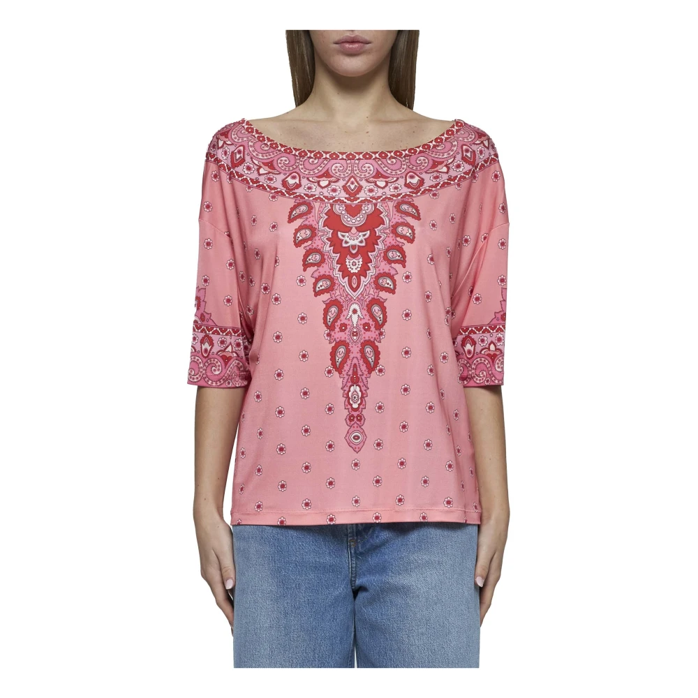 ETRO Bloemen Paisley Print Roze Top Pink Dames