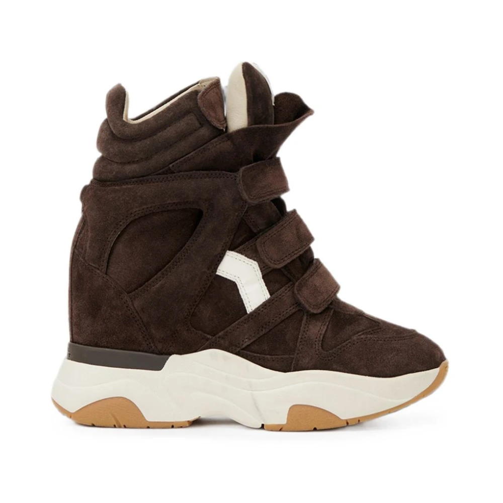 Isabel Marant Women's Brown Balskee High Suede Leather Sneakers With Wedge - Image 6