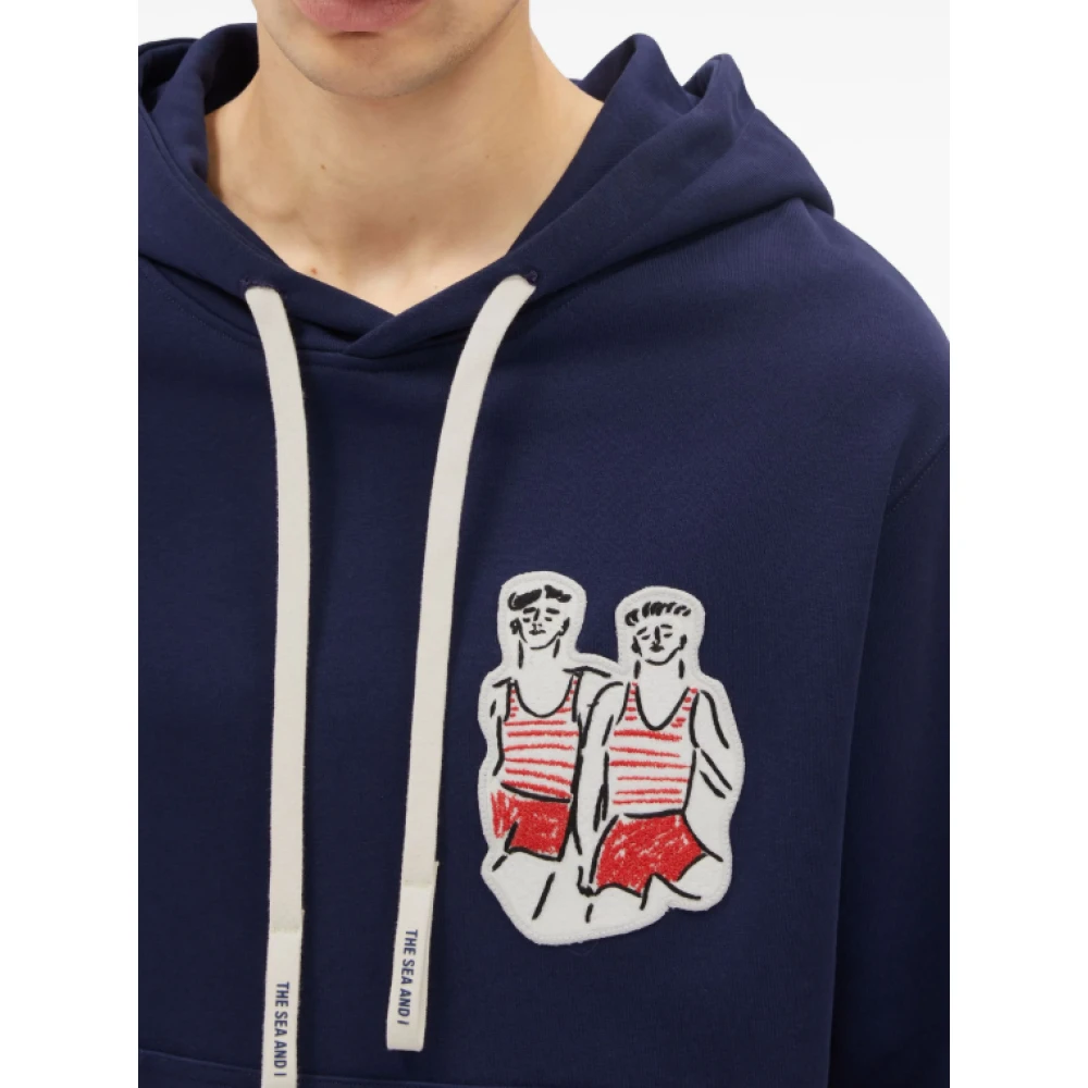 Msgm Blauwe hoodie met voorzak Blue Heren