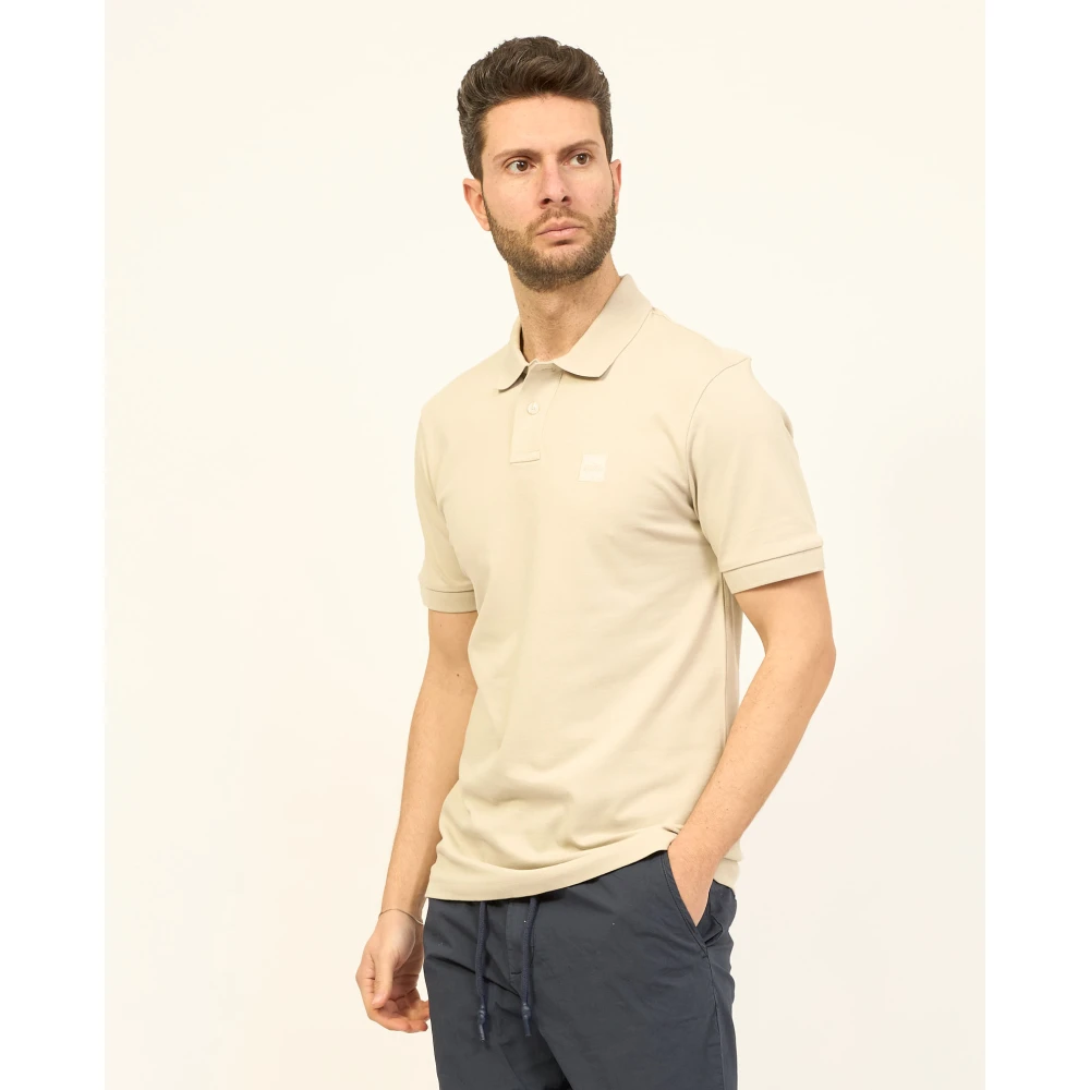 Boss Beige Polo Passenger Korte Mouw Shirt Beige Heren
