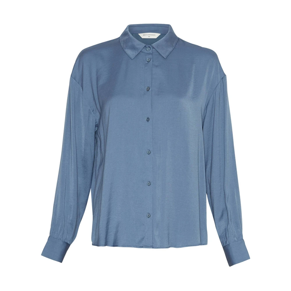 moss copenhagen Lange Mouw Sandeline Maluca Blouse Blue Dames