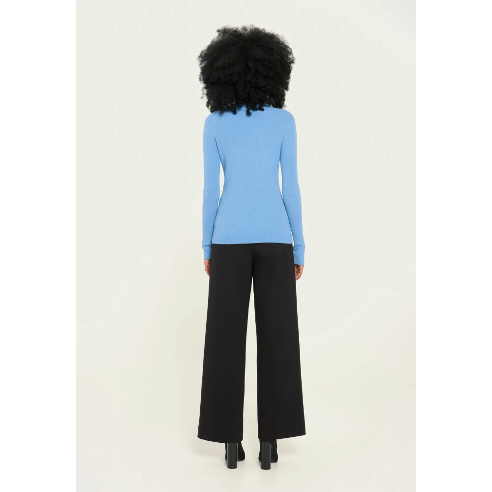 Vicario Cinque Geribbelde coltrui veelzijdig en trendy Blue Dames