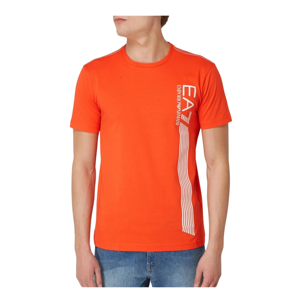 Emporio Armani Zijlogo T-shirt Oranje Print Orange Heren