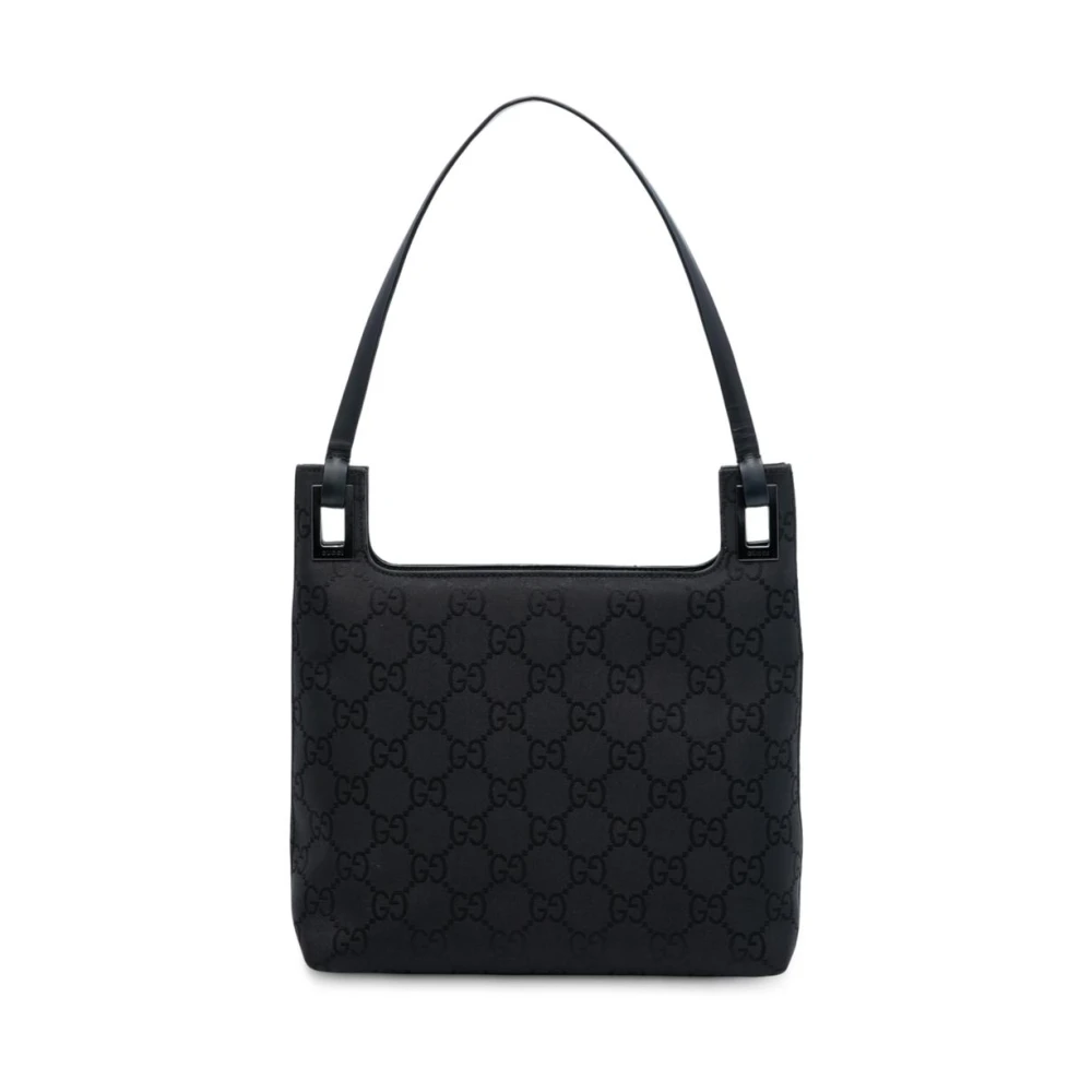 Gucci Vintage Women's Black Pre-Owned Canvas Handbag