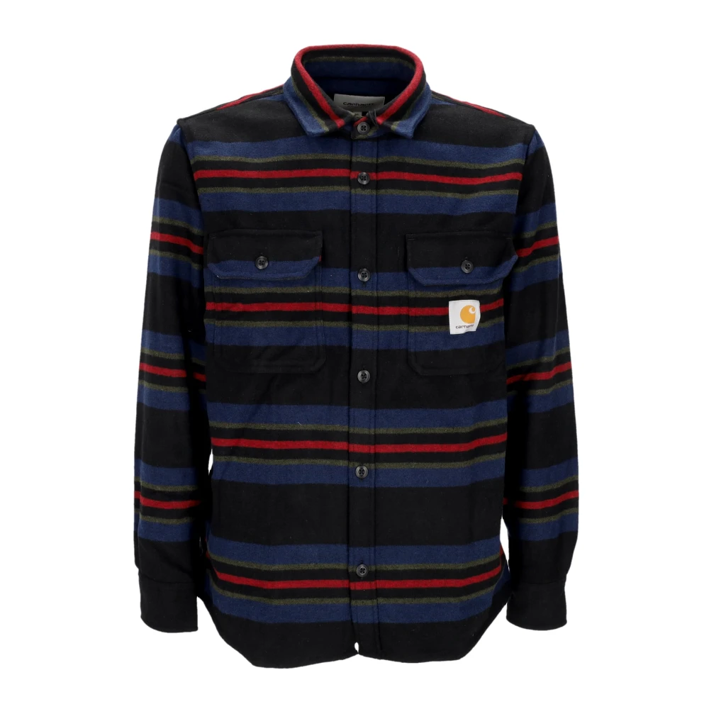 Carhartt Wip Men's Multicolor Casual Shirts, Xl, Flannel Shirt Jacket With Stripe Pattern