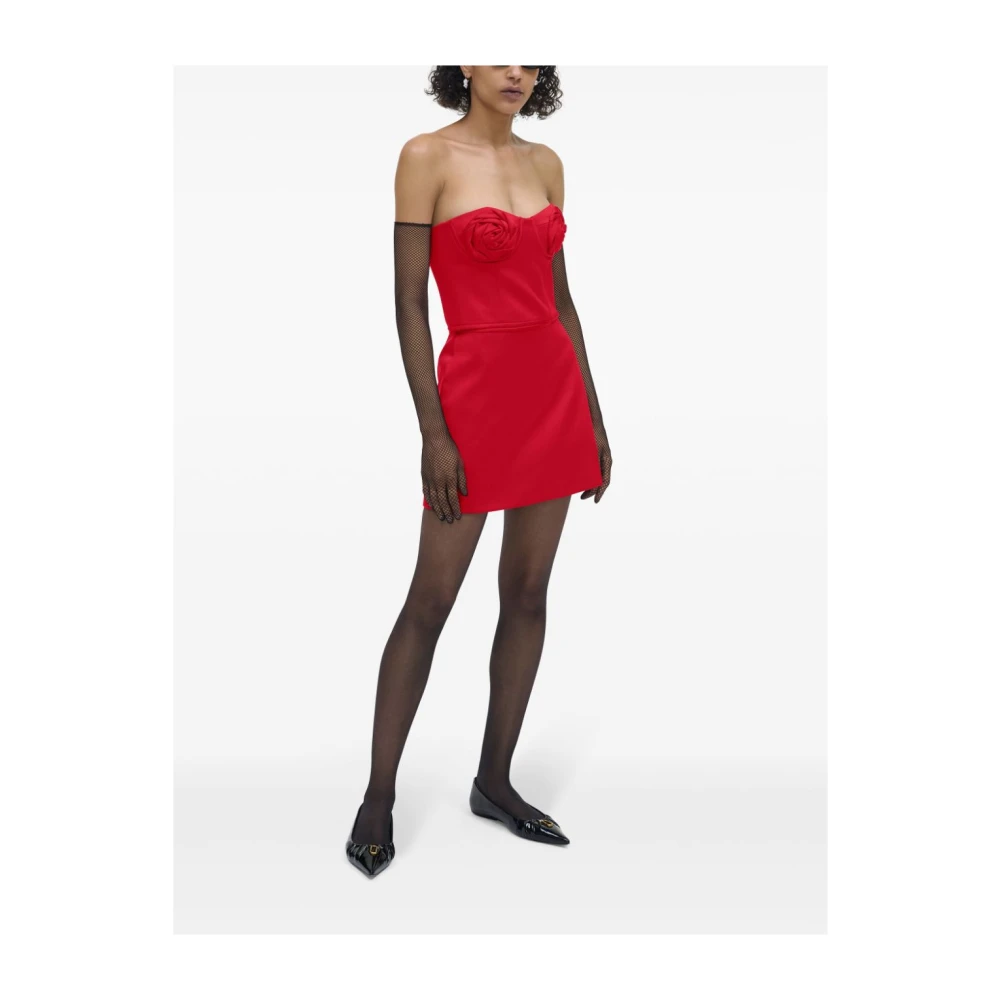 Marc Jacobs Rode Satijnen Balconette Top met Faux-Rose Details Red Dames
