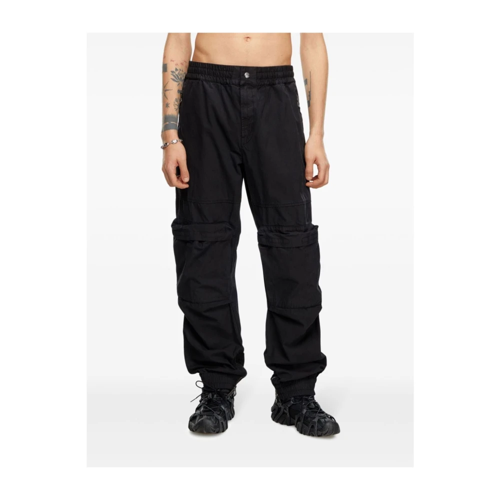 Diesel Zwarte Broek voor Mannen Aw24 Black Heren