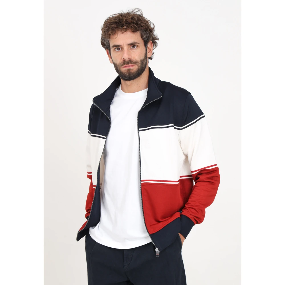 Tommy Hilfiger Kleur Blok Rits Sweater Multicolor Heren