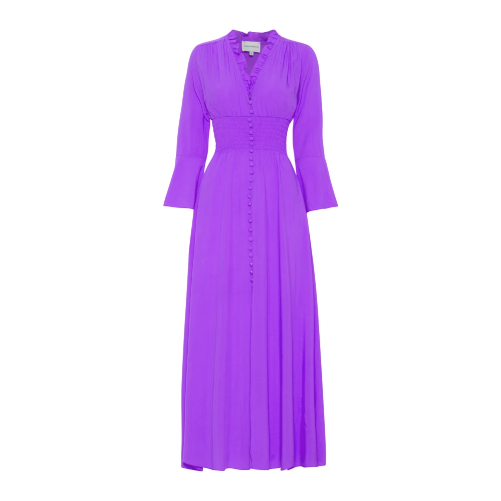 American Dreams Smock Taille Jurk met Uitsnijding Purple Dames