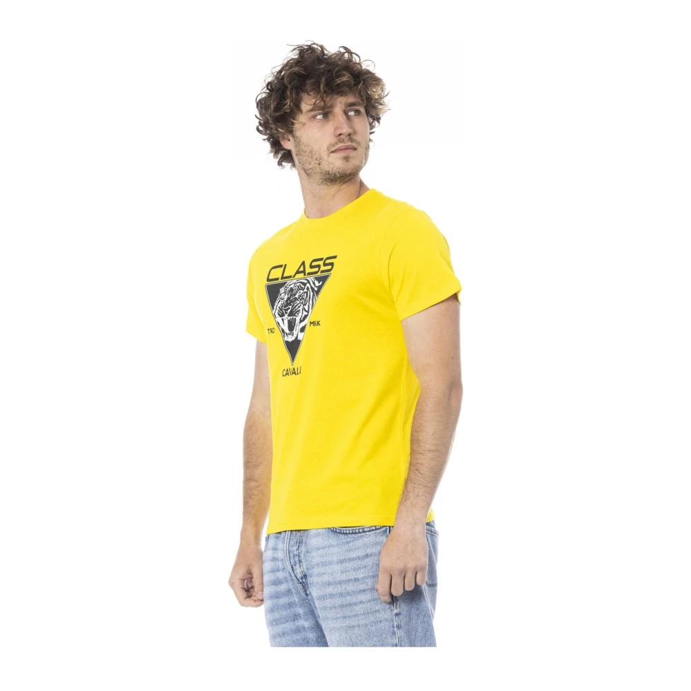 Cavalli Class Tijdloos effen T-shirt Yellow Heren