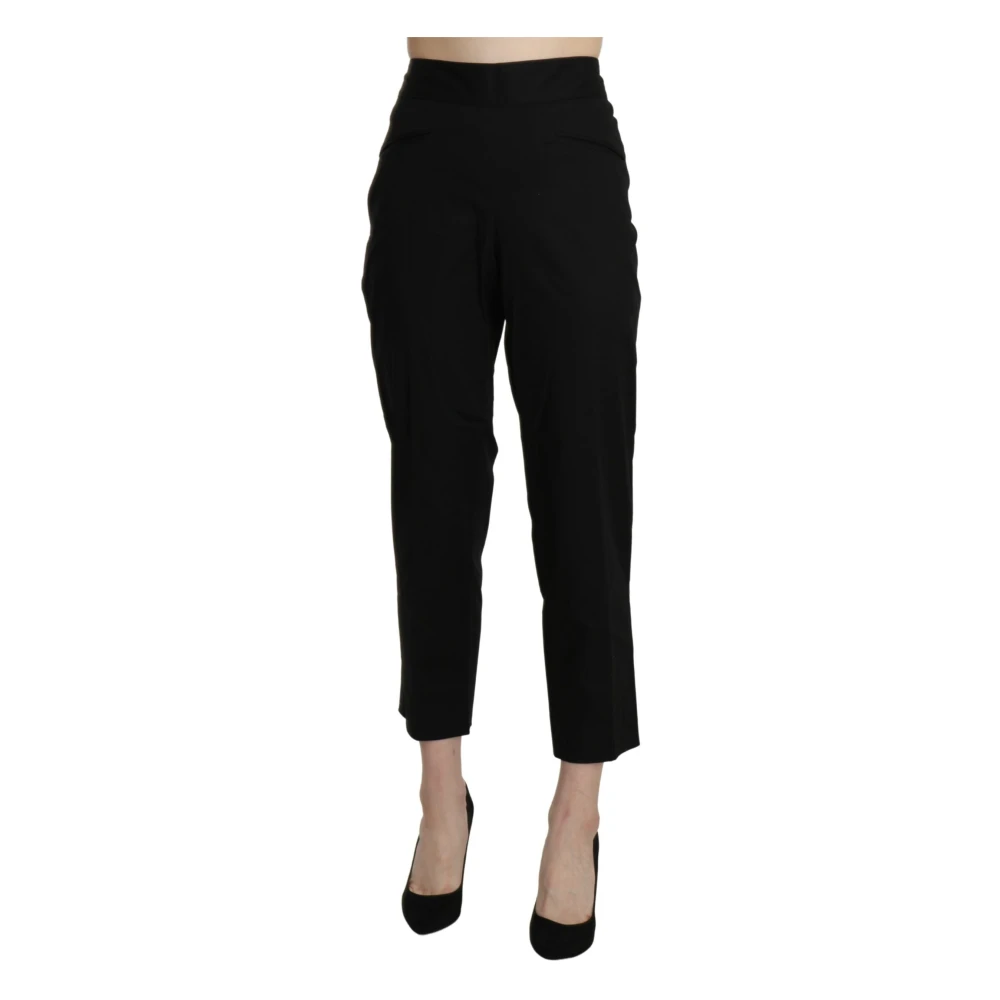 Bencivenga Women's Black Cropped Trousers,, Elegant High-Waisted Cropped Trousers Medium