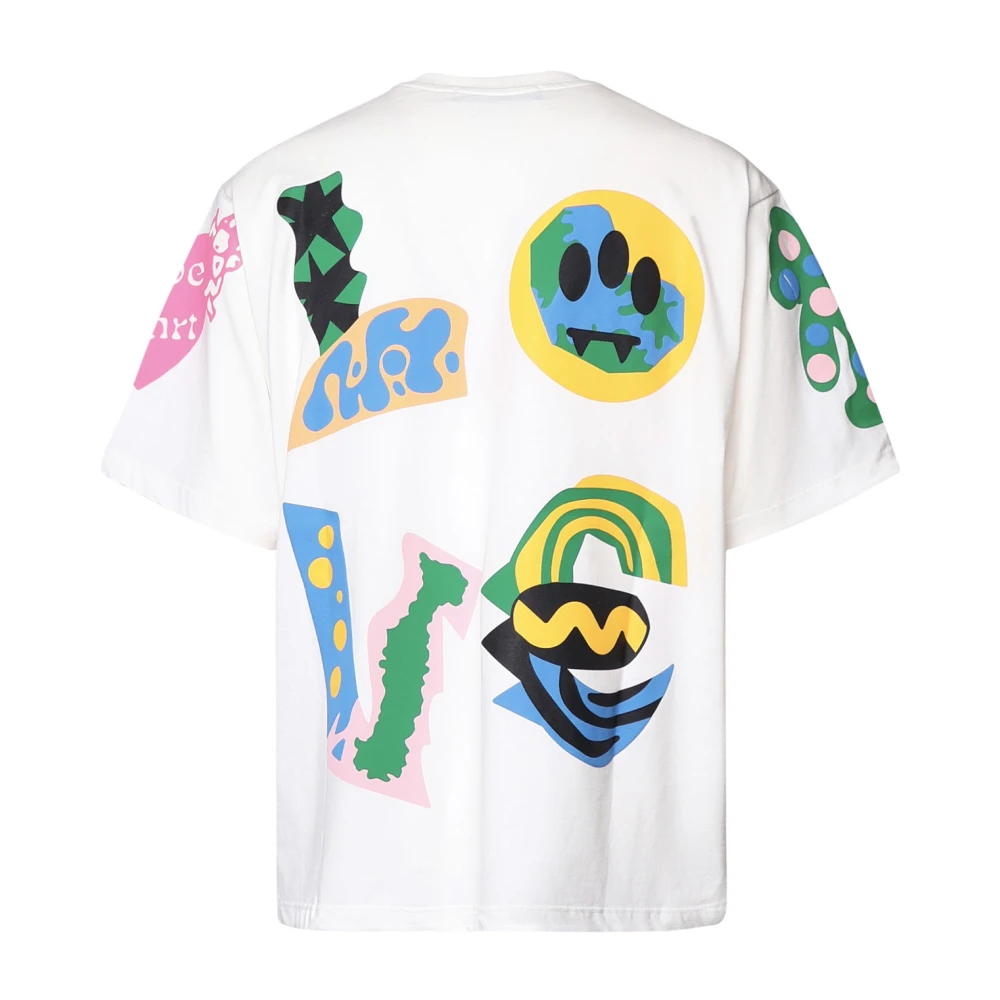 Barrow Katoenen T-shirt met Contrasterende Decoraties White Heren